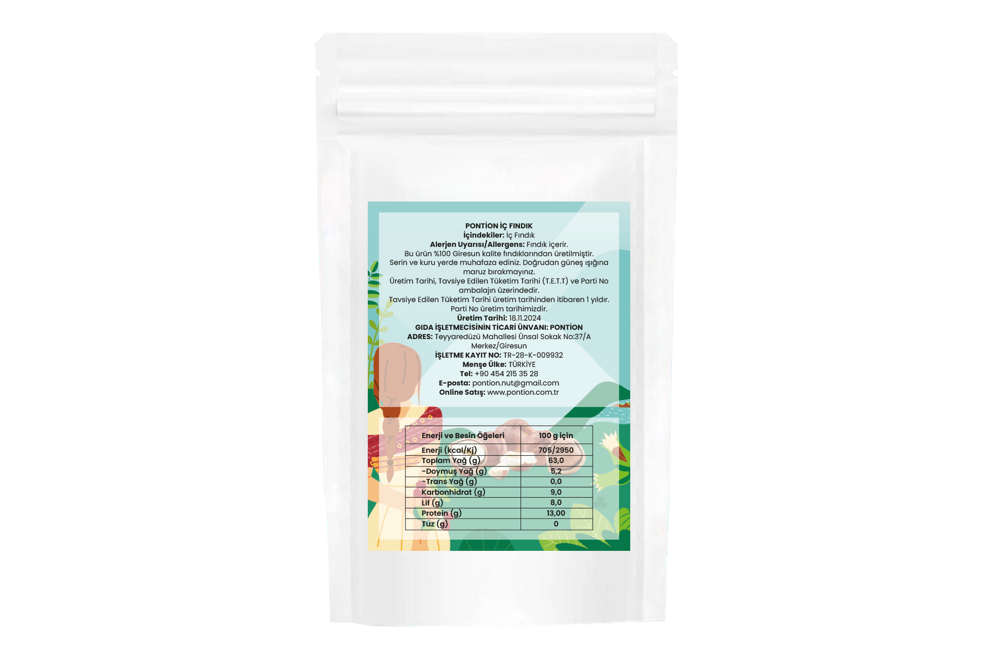 Giresun Natural İç Fındık 500gr